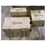 Outsunny 4-Piece Round Convertible Daybed with Cushions, Outdoor PE Rattan Patio Wicker Sofa Set, Sunbed with Adjustable Sun Canopy, Sectional Sofa Cream White (Minor Transit Damage. Missing Parts Or 