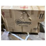 Outsunny Patio Wicker Egg Chair w/ Soft Cushion, Teardrop Cuddle Seat, Outdoor / Indoor Patio Chair, PE Plastic Rattan Furniture with Adjustable Height Feet Pads, Beige (Missing: Legs. Maybe Missing H