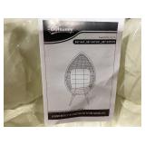 Outsunny Patio Wicker Egg Chair w/ Soft Cushion, Teardrop Cuddle Seat, Outdoor / Indoor Patio Chair, PE Plastic Rattan Furniture with Adjustable Height Feet Pads, Beige (Missing: Legs. Maybe Missing H