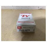 LOT OF 5 Winchester USA 10mm Auto Ammunition 50 Rounds 180 Grain Full Metal Jacket Flat Nose 1080fps
