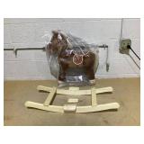 Qaba Kids Ride on Rocking Horse Toddler Plush Toy with Realistic Sounds for 3 Years Old Children - Brown