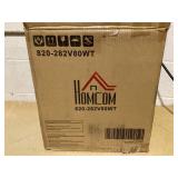 HOMCOM Electric Fireplace Heater, Freestanding Fireplace Stove with Realistic Logs and Flame Effect, 750W/1500W, White (Missing: Legs, Transit Damage On Corner)