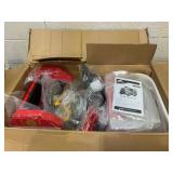 Qaba 12V Ride on Fire Truck with Siren, Flashing Lights Fire Extinguisher, Soft Start, Horn Music, Red