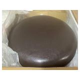 COSTWAY 29-Inch Swivel Bar Stools Set of 2, Upholstered Barstools w/PU Leather Seat & Solid Rubber Wood Legs, Mid-Century Backless Round Bar Height Stools w/Footrest for Kitchen Home Bar