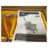 HOMCOM Compact Mop Bucket with Wringer, Mop Bucket on Wheels, 21 Quart, Separate Dirty and Clean Water, Yellow(missing hardware and wheels)