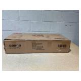 HOMCOM Farmhouse Sideboard Buffet Cabinet, Barn Door Coffee Bar Cabinet with Drawer and Adjustable Shelf for Kitchen, Living Room, Entryway, White Wash (Maybe Missing Hardware)