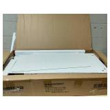 HOMCOM Farmhouse Sideboard Buffet Cabinet, Barn Door Coffee Bar Cabinet with Drawer and Adjustable Shelf for Kitchen, Living Room, Entryway, White Wash (Maybe Missing Hardware)