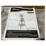 Outsunny Windmill Weather Vane, Wind Vane with Bottom Shelf, Steel Windmill Head, Stained Wood