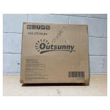 Outsunny Umbrella Stand for 1.5" or 2" Umbrella Poles, Round Fillable Umbrella Base for Outdoor, Lawn, Deck, Black (Missing: Parts C, D, E, F, G)