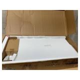 HOMCOM Boho Kitchen Cabinet, Buffet Cabinet with 2 Rattan Doors and Adjustable Shelves for Dining Room, White and Natural (Minor Transit Damage. Missing Part 4, See Photos)