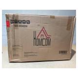 HOMCOM Recliner with Ottoman Footrest, Recliner Chair with Vibration Massage, Faux Leather and Swivel Wood Base for Living Room and Bedroom, Brown (Missing Hardware)