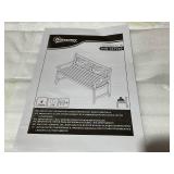 Outsunny Outdoor Garden Bench, Wooden Frame Patio Bench with Geometric Pattern, 43.25 Inch Weatherproof 2-Person Love Seat for Garden, Lawn, Porch, Yard, Work Entryway, White (Missing Hardware, Missin