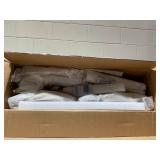 HOMCOM French-Style Upholstered Dining Chair Set, Armless Accent Side Chairs with Rattan Backrest and Linen-Touch Upholstery, Set of 2, Cream White (Maybe Missing Hardware)