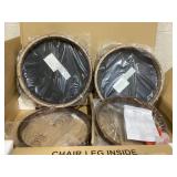 Giantex Bar Stools Set,  Counter Height Stools with Round Seat, Footrest, Wooden Frame