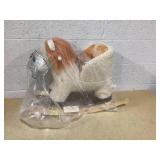 Qaba Baby Rocking Horse Lion with Sound, Plush Stuffed Rocking Animals, Wooden Rocking Horse with Seat Belt for 18-36 Months Boys and Girls Gift, Brown