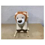 Qaba Baby Rocking Horse Lion with Sound, Plush Stuffed Rocking Animals, Wooden Rocking Horse with Seat Belt for 18-36 Months Boys and Girls Gift, Brown