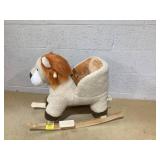 Qaba Baby Rocking Horse Lion with Sound, Plush Stuffed Rocking Animals, Wooden Rocking Horse with Seat Belt for 18-36 Months Boys and Girls Gift, Brown