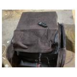 HOMCOM Recliner Massage Armchair with Heat, Oversized Swivel Rocker with Footrest, Remote and Side Pockets, Brown