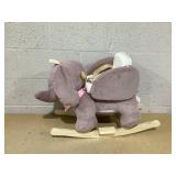Qaba - Elephant Baby Rocking Horse, Plush Stuffed Animal Rocker with Realistic Sound, Safety Belt, Kids Ride on Rocker