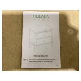 25" Traditional 2 Drawers Solid Wood End Table with Pull-out Tray and Charging Station Cherry (Slightly Used, Missing: Part C)