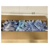 Costway CM25176US-21 7 ft. Snow-Flocked Artificial Christmas Tree - Pre-Lit Xmas Tree with 290 Warm White LED Lights, Blue Gradient