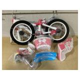 Costway 14 Inch Kids Bike with Basket Doll Seat & Colorful Streamers 2 Training Wheels Pink