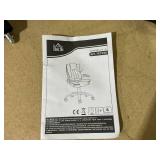 Homcom - ??High Back Vibration Massage Office Chair, Heated Computer Chair with Flip-up Armrest & Swivel Wheels?? - Cream White