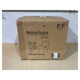 Nourison Home 23" Greyish Brown Earth Tone Rustic Farmhouse Ceramic Table Lamp for Bedroom, Living Room, Dining, Office, with Beige Linen Shade