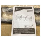 Outsunny 3 Piece Metal Bistro Set, Small Patio Furniture Set with Cushions, Armchairs, Slatted Table for Backyard Balcony, Beige (missing hardware)