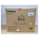 HOMCOM 26.25" Counter Height Bar Stools, Tufted Wingback Armless Upholstered Dining Chair with Rubber Wood Legs, Set of 2, Gray