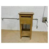 Costway JV13190NA 3-Tier Nightstand with Drawer & Open Storage Shelf, Natural