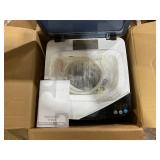 Giantex Full-Automatic Washing Machine Portable Washer and Spin Dryer 7.7 lbs Capacity Compact Laundry Washer with Built-in Barrel Light Drain Pump and Long Hose for Apartments Camping (White & Blue)