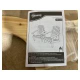 Outsunny Fire Pit Seating, Wooden Adirondack Chair with Outdoor Table & Umbrella Hole, Natural (Missing 1 Chair)