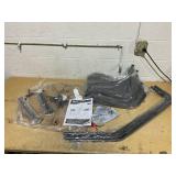 Outsunny 3 Piece Bar Height Outdoor Bistro Set for 2, Charcoal Gray (Missing Parts B,C)