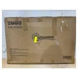 Outsunny Double Folding Camping Chair, Loveseat for 2 Adults, Portable Camping Couch with Wood Armrest & Cupholders, for Backpacking, Beach, Sports Travel, Green