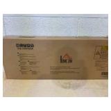 HOMCOM Boho Kitchen Cabinet, Buffet Cabinet with 4 Rattan Doors and Adjustable Shelves for Dining Room, Black and Natural (Missing Part 10)