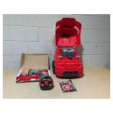 Qaba Mechanic Kids Truck Engine Toy Set, Car Service Play Set, Red (Maybe Missing Hardware)