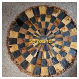 Vintage Patchwork Leather and Cowhide Circular Are Rug ~ 50 round