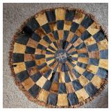 Vintage Patchwork Leather and Cowhide Circular Are Rug ~ 50 round