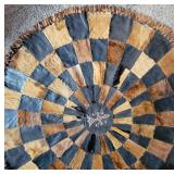 Vintage Patchwork Leather and Cowhide Circular Are Rug ~ 50 round