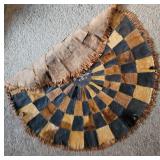Vintage Patchwork Leather and Cowhide Circular Are Rug ~ 50 round