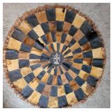 Vintage Patchwork Leather and Cowhide Circular Are Rug ~ 50 round