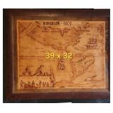 Tea Stain 1606 Americae Sive Novi Orbis, Nova Descriptio Map by Abraham Ortelius