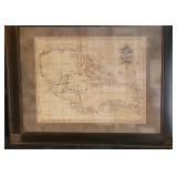 Framed Map Caribbean, 1806  by Andrew Arrowsmith. 