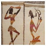 MCM Vintage Woven Wool African Wall Tapestries ~ Dancer and Musician