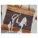 MCM Vintage Woven Wool African Wall Tapestries ~ Dancer and Musician
