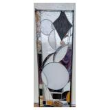 Modern Abstract Stained Glass Window Panel ~ 12.5 x 34.5