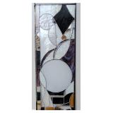 Modern Abstract Stained Glass Window Panel ~ 12.5 x 34.5