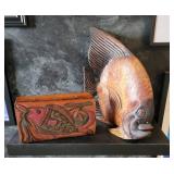 Hand Carved Fish Statue and Trinket Box