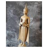 Tall Thai Brass Standing Buddha Statue